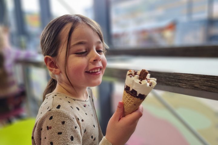 Child with ice cream cone