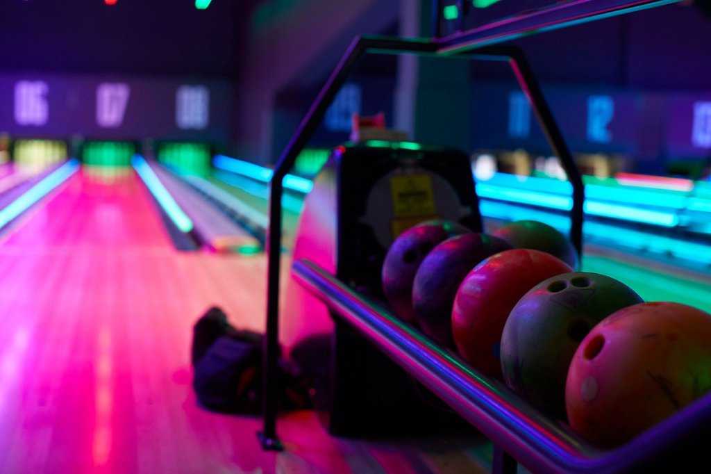a bowling lane and bowls at Tenpin Swansea