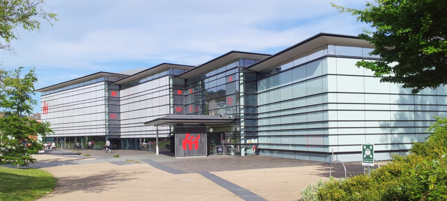 The National Waterfront Museum with trees in the background