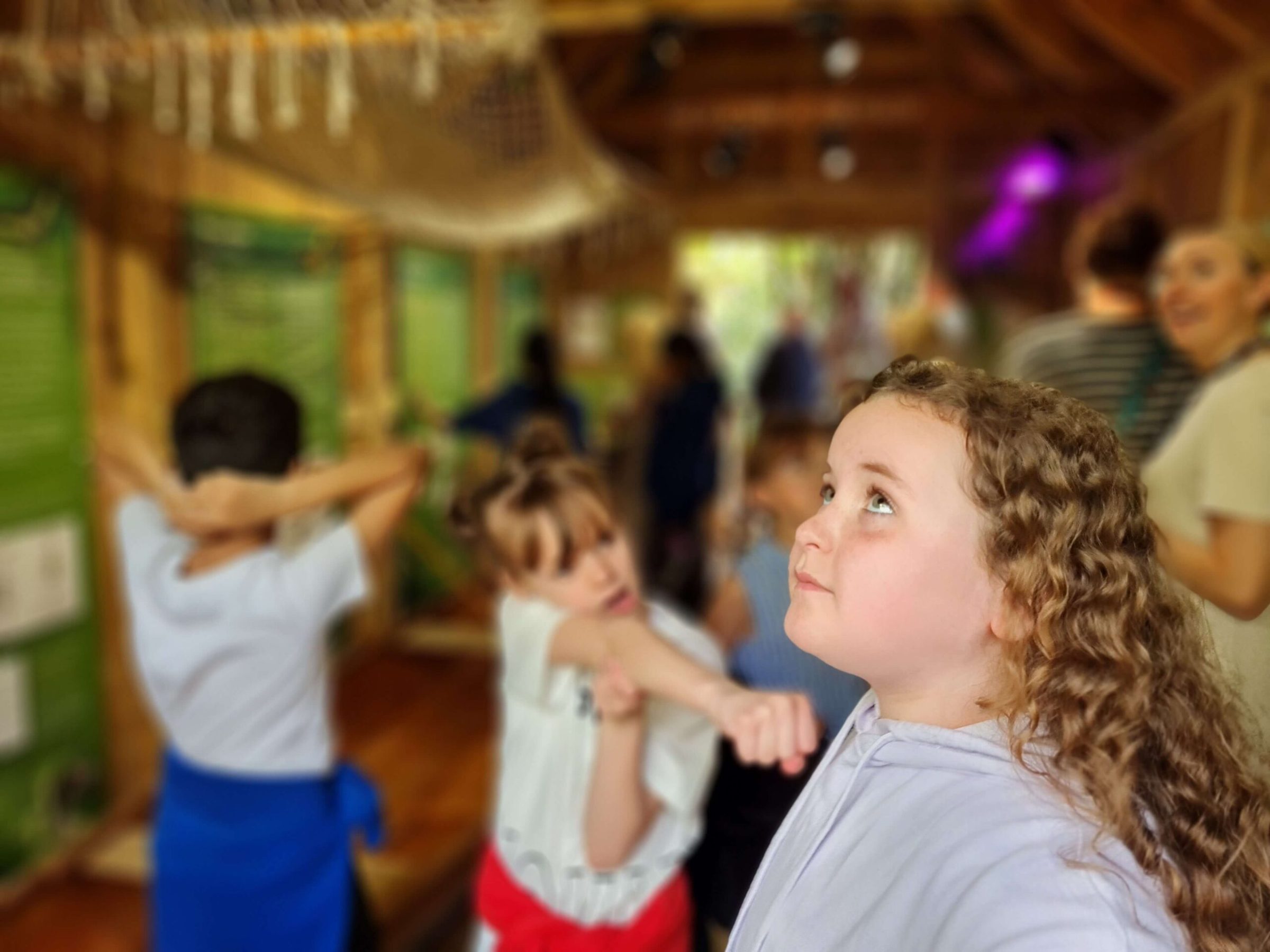 children looking at an exhibition